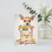 チワホワCookie Jarでポーズ ポストカード (スタンド正面)