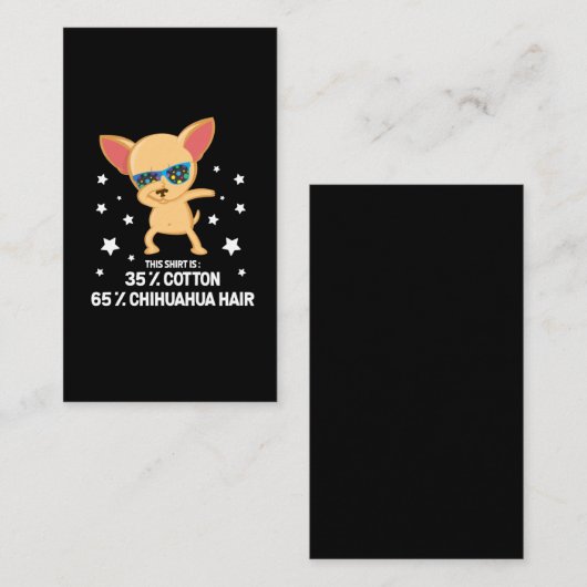 チワワおもしろいダビングドッグヘアコットン 名刺 (正面/裏面)