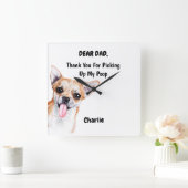 チワワおもしろいパパ水彩イヌアート スクエア壁時計 (ホーム)