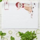 チワワおもしろいーのクリスマスドッグ キッチンタオル (折り畳み)