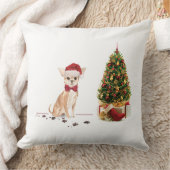 チワワおもしろいーのクリスマスドッグ クッション (ブランケット)