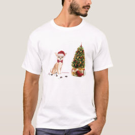 チワワおもしろいーのクリスマスドッグ Tシャツ