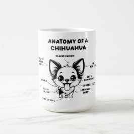 チワワおもしろい犬ジャンボマググの解剖学 コーヒーマグカップ