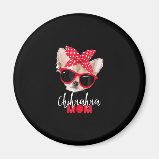 チワワおもしろい犬ママsunglasses dog lover マグネット (正面)