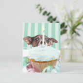 チワワお誕生日ケーキ ポストカード (スタンド正面)