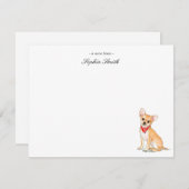 チワワかわいいカスタムフラットサンキューノート サンキューカード (正面/裏面)