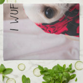 チワワかわいい私はあなたがバレンタインを愛することを願う キッチンタオル (折り畳み)