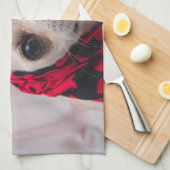 チワワかわいい私はあなたがバレンタインを愛することを願う キッチンタオル (四つ折り)