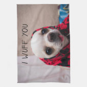 チワワかわいい私はあなたがバレンタインを愛することを願う キッチンタオル (縦)