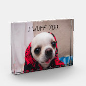 チワワかわいい私はあなたがバレンタインを愛することを願う フォトブロック (左)