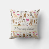 チワワかわいい間抜け犬の足のプリント骨パターン クッション (裏面)