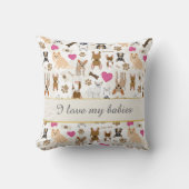 チワワかわいい間抜け犬の足のプリント骨パターン クッション (正面)