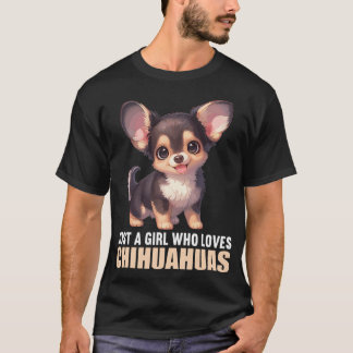 チワワが大好きな女の子 チワワ 犬 チワフ Tシャツ