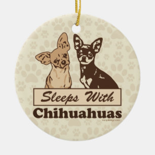 チワワとの睡眠 セラミックオーナメント