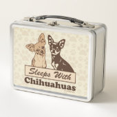 チワワとの睡眠 メタルランチボックス (正面)