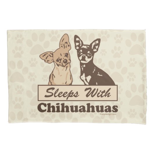 チワワとの睡眠 枕カバー (正面)