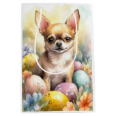 チワワとイースターエッグホリデー ミディアムペーパーバッグ (正面)