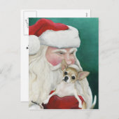 「チワワとサンタ」ドッグアートポストカード シーズンポストカード (正面/裏面)