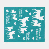 チワワとチョルキー フリースブランケット (正面(横))