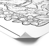 チワワとデイジーカラーリングページポスター ポスター (角)