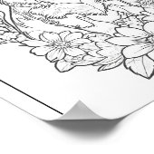 チワワと太陽の花カラーリングページポスター ポスター (角)