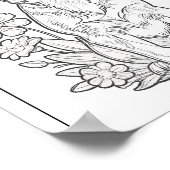 チワワと春の花カラーリングページポスター ポスター (角)