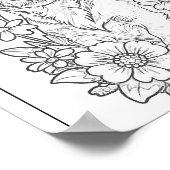 チワワと春の花着色ページポスター ポスター (角)