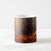 チワワと紅葉の落ち葉  コーヒーマグカップ (中央)