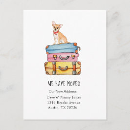 チワワと荷物引越し案内はがき ポストカード