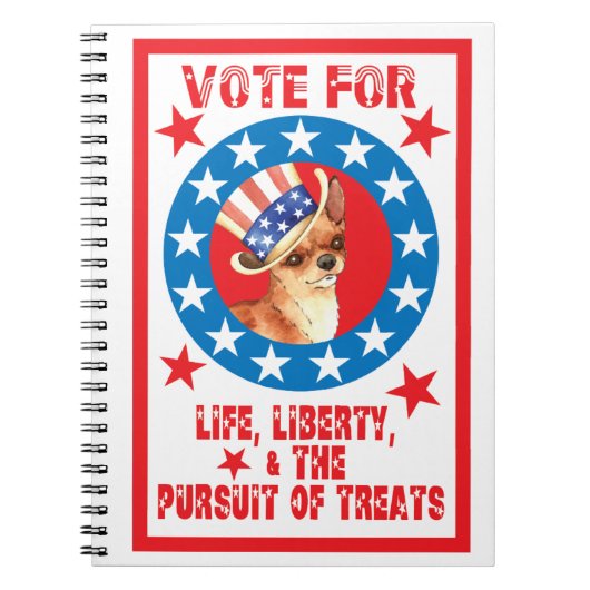 チワワに投票 ノートブック (正面)