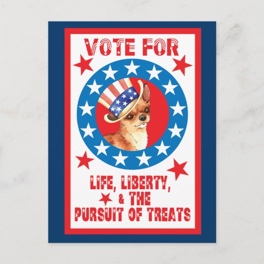 チワワに投票 ポストカード (正面)