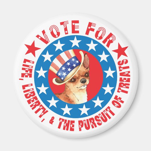 チワワに投票 マグネット (正面)