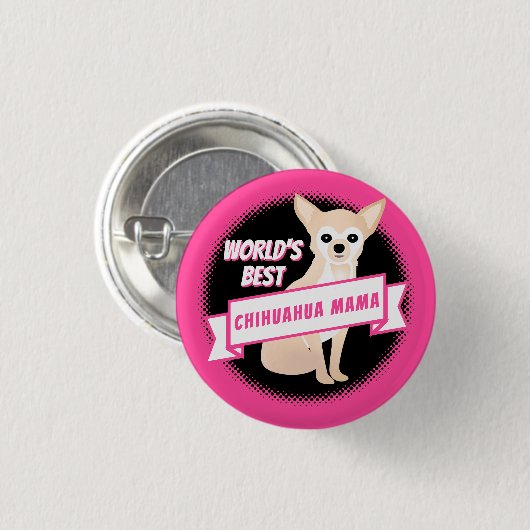 チワワのお母さんの滑らか上塗を施してある子鹿によって着色されるキー 缶バッジ (正面&裏面)