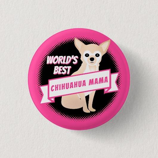 チワワのお母さんの滑らか上塗を施してある子鹿によって着色されるキー 缶バッジ (正面)