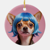 チワワのウィッグ セラミックオーナメント (裏面)