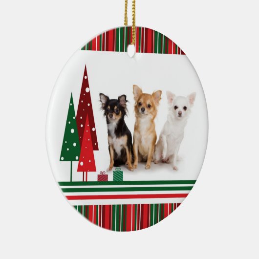 チワワのクリスマスのオーナメント セラミックオーナメント (右)