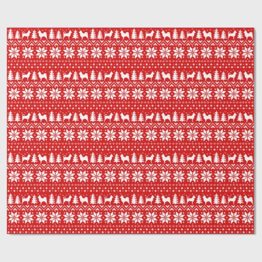 チワワのクリスマスのセーターパターン赤 ラッピングペーパー (フラット)