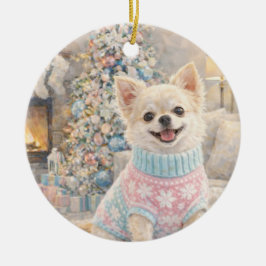 チワワのクリスマスオーナメント セラミックオーナメント