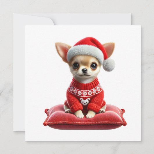 チワワのクリスマススウェーター シーズンカード (正面)