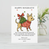 チワワのクリスマスツリー運び犬 シーズンカード (スタンド正面)