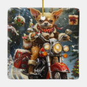 チワワのクリスマス セラミックオーナメント (裏面)