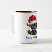 チワワのクリスマス ツートーンマグカップ (正面左)