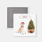チワワのクリスマス マグネット (正面/裏面)