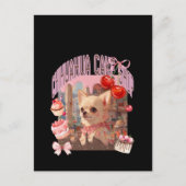 チワワのケーキ屋さん、スイーツ、子犬、リボン、cherry,girly好きのための ポストカード (正面)