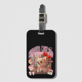 チワワのケーキ屋さん、スイーツ、子犬、リボン、cherry,girly好きのための ラゲッジタグ (正面縦)