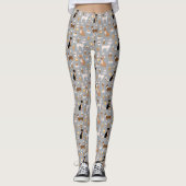 チワワのコーヒーレギンス-灰色 レギンス (正面)