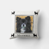 チワワのシルエット写真パーソナライズされた クッション (裏面)