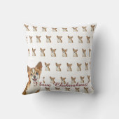 チワワのスマイル ヴィンテージ パターン クッション (裏面)