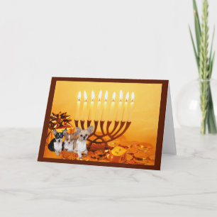 チワワのハヌカー(ユダヤ教の祭り)カードMenorah1 シーズンカード