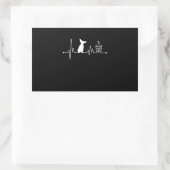 チワワのハートビートパルスコーヒー愛好家の小さな小 長方形シール (バッグ)